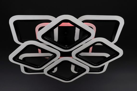 Люстра світлодіодна стельова LED світильник для квартири на стелю лед з пультом 25753 Чорний 11х50х50 см. | Зображення 5