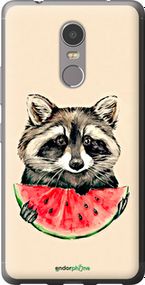 Чохол на Lenovo K6 Note Єнотик з кавуном "4605t-453-2448"