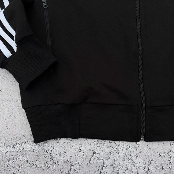 Кофта на блискавці Adidas чорна | Зображення 1