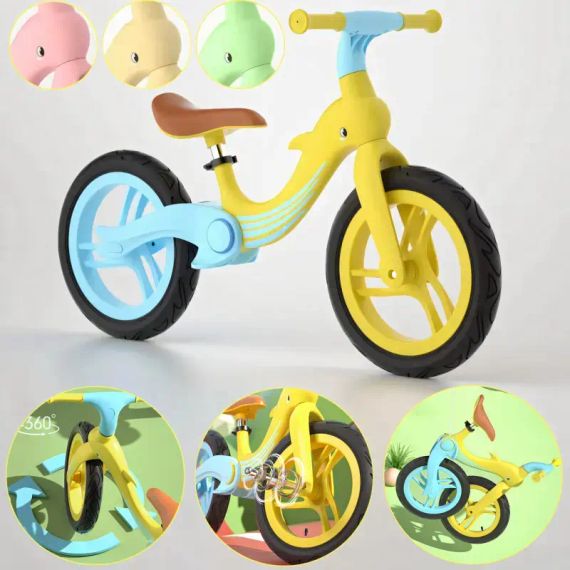 Велобег с дельфином, складной беговел от 2 до 5 лет, надувные колеса 12", нагрузка до 40 кг, ВА03 4 кг | Зображення 8