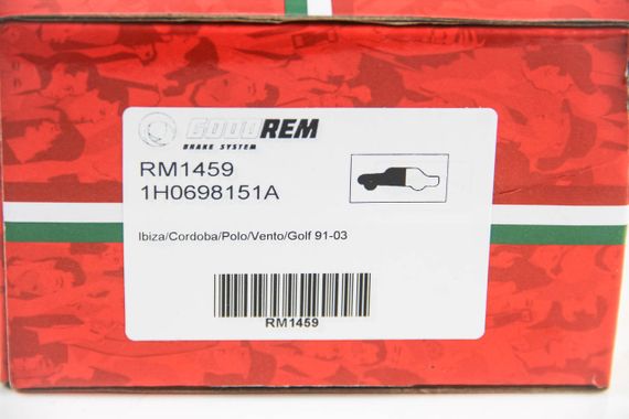 Колодки передні гальмівні Ibiza/Cordoba/Polo/Vento/Golf 91-03, GOODREM (RM1459) | Зображення 2