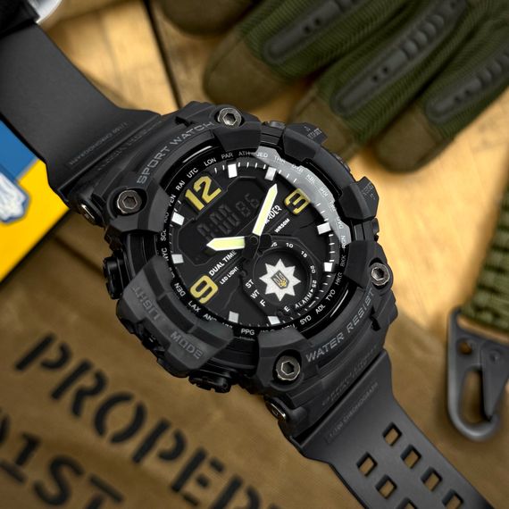 Спортивний чоловічий годинник Awarder 004BKTPO Поліція Чорний + Коробка | Зображення 1