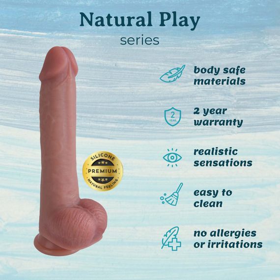 Фалоімітатор - Erospace Natural Play Silicone Dildo D3, 24 см | Зображення 1