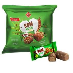 Цукерки глазуровані BON BLISS хрусткий 250г (214262)