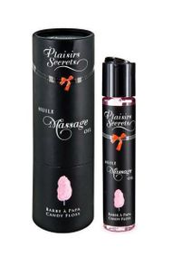 Масажна олія Plaisirs Secrets (59 мл) з афродизіаками, їстівна, подарункова упаковка, Цукрова вата