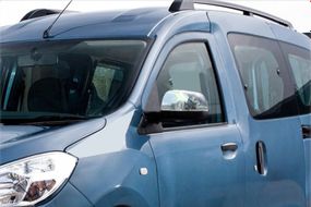 Накладки на дзеркала (2 шт., нерж.) OmsaLine - Італійська нержавійка для Dacia Dokker 2013-2024 рр