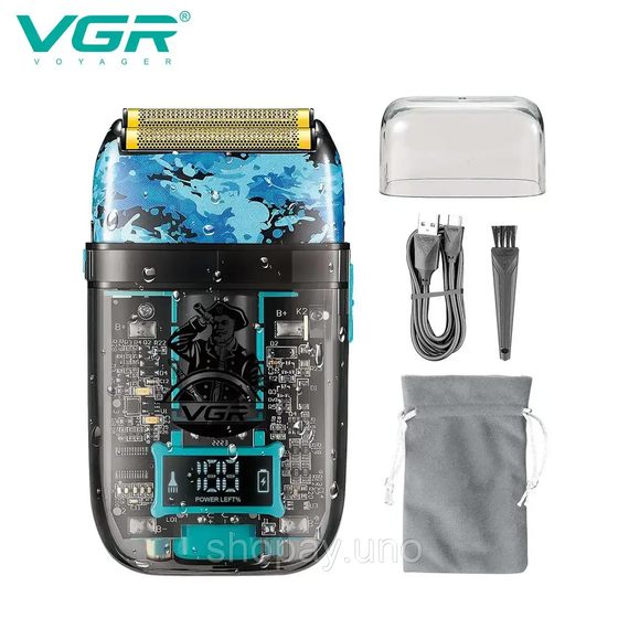 Электробритва VGR V-352 шейвер, двойное лезвие, IPX5, LED Display | Зображення 3