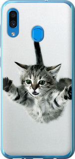 Чехол на Samsung Galaxy A30 2019 A305F Летящий котёнок из пластика FCh_085223