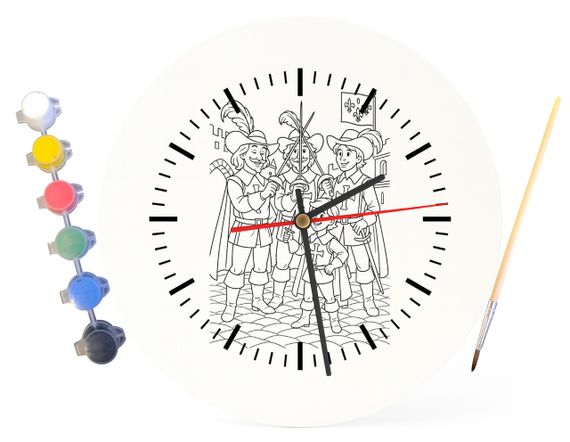 Дитячий набір для творчості годинник-розмальовка Д'артаньян и три мушкетера (за мотивами книги Александра Дюма) 30 см (Г0003) | Зображення 2