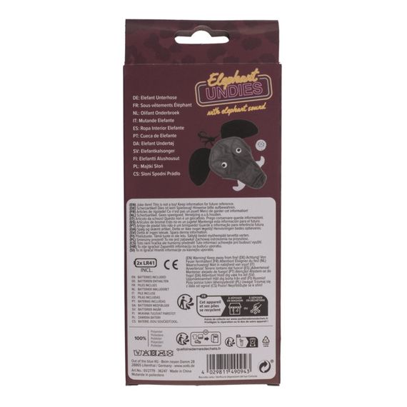 Мужские стринги Слон со звуком Elephant undies with elephant sound, black - one size sexstyle | Зображення 5