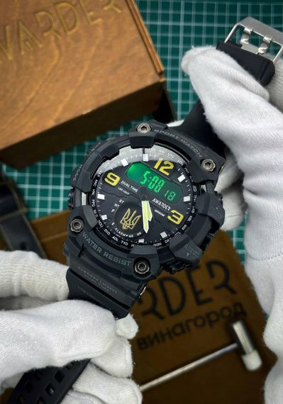 Чоловічий Тактичний годинник Awarder 004 Тризуб золото Black 1202-0119 | Зображення 1