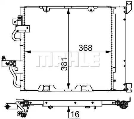 Радіатор кондиціонера Opel Astra H 1.3-1.9CDTI 04-14, MAHLE/KNECHT (AC376000S) | Зображення 4