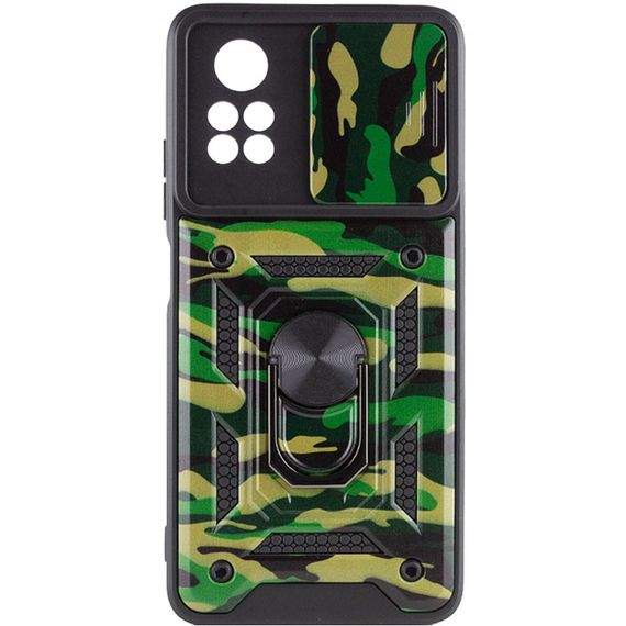 Ударопрочный чехол Camshield Serge Ring Camo для Xiaomi Poco X4 Pro 5G Зеленый / Army Green | Зображення 1