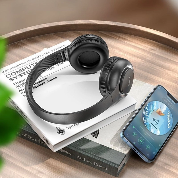Беспроводные наушники c микрофоном Hoco W41 Bluetooth + слот microSD Черные | Зображення 3
