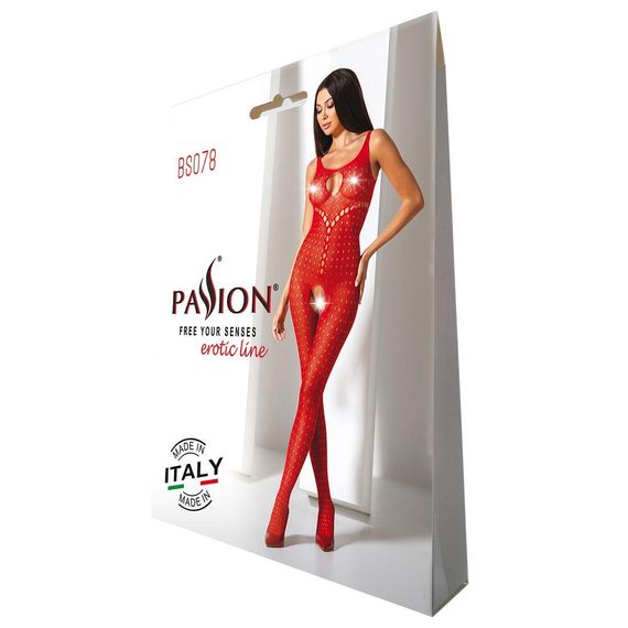 Бодістокінг з доступом до інтимних місць Passion BS078 red, One size | Зображення 3