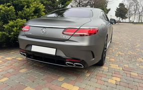 Задній дифузор з насадками Silver (2018-2020, Дизайн S-COUPE63) для Mercedes S-class C217 Coupe рр