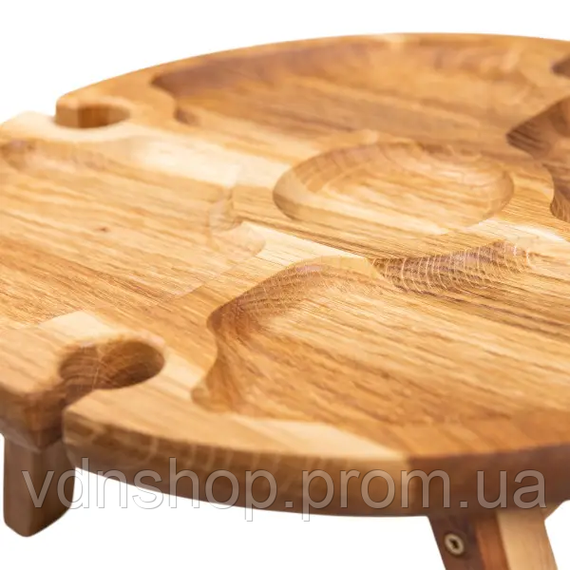 Винный круглый столик из дерева 35х35х18 см на ножках BWR35018S | Зображення 5