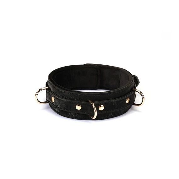 Нашийник з повідцем Liebe Seele Boudoir Amor Collar with Leash Black, три кільця | Зображення 2