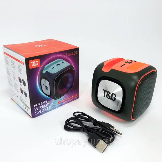 Портативна колонка portable wireless speaker TG359, Бездротова портативна колонка з ремінцем FK-26 | Зображення 4