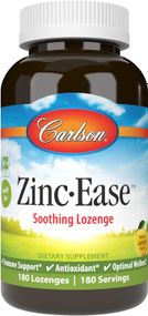 Цинк Carlson Labs Zinc Ease Soothing Lozenge 180 Lozenges (Lemon)