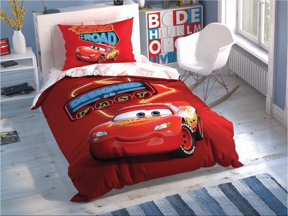 Постільна білизна TAC Disney 160×220 см Cars Shiny Road | Зображення 1