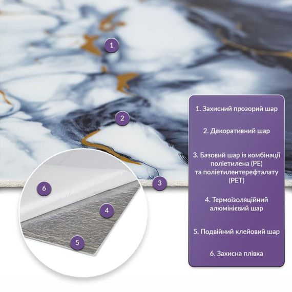 Самоклейна стінова PET плитка в рулоні 1200х3000х2мм SW-00002666 | Зображення 1