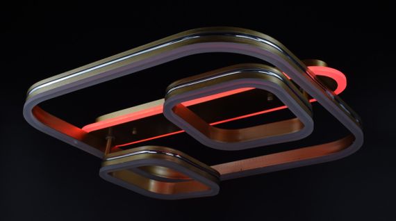 Люстра світлодіодна стельова LED світильник для квартири на стелю лед 26327 Золото 12х50х55 см. | Зображення 6