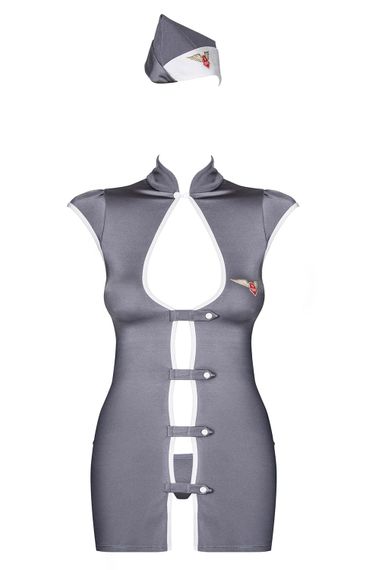 Рольовий костюм стюардеси Obsessive Stewardess Сірий L/XL | Зображення 4