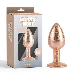 Анальна пробка золота поталь CHISA MATRIX MONT з білим каменем, розмір S Sex Aura
