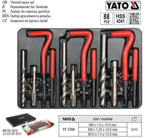 Набір інструменту ремонту різьблення YATO Польща М6-М10 88 предметів YT-1769