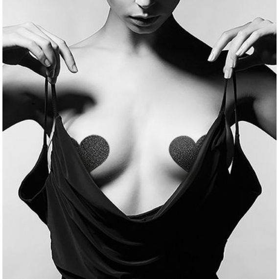 Прикраса для грудей Flash - Heart Black Bijoux Indiscrets | Зображення 1