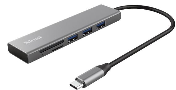 USB-хаб Trust HALYX FAST 3USB+CARD READER USB-C ALUMINIUM (24191_TRUST)
