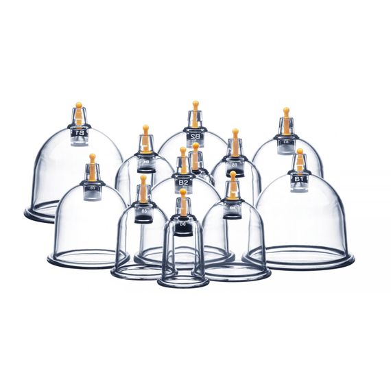 Вакуумні масажні банки 4FIZJO для тіла (китайські/атніцелюлітні банки) 12 шт з помпою 4FJ0579 (P-5907739319906) | Зображення 2