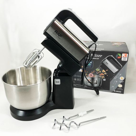 Стаціонарний міксер ручний RAF R.6652 із металевою чашею 3.5 л 1000 Вт | Зображення 6