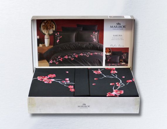 Постельное белье Maribor Elegance Poplin 200 х 220 см Sakura Siyah | Зображення 4