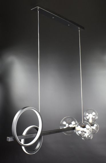 Люстра підвісна на 5 лампочок 26686 Чорний 40-180х33х95 см. | Зображення 6