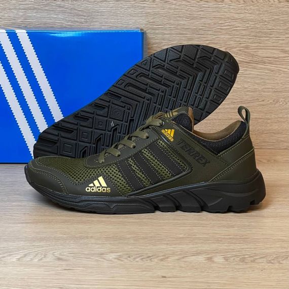 Кросівки Adidas літо сітка хакі | Зображення 1