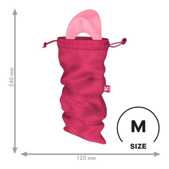 Мішечок для секс-іграшок Satisfyer Treasure Bag M, рожевий, на шнурку Sex Aura