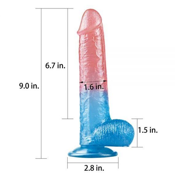 Яскравий і оригінальний Фалоімітатор 9" Dazzle Studs Sex Aura | Зображення 3
