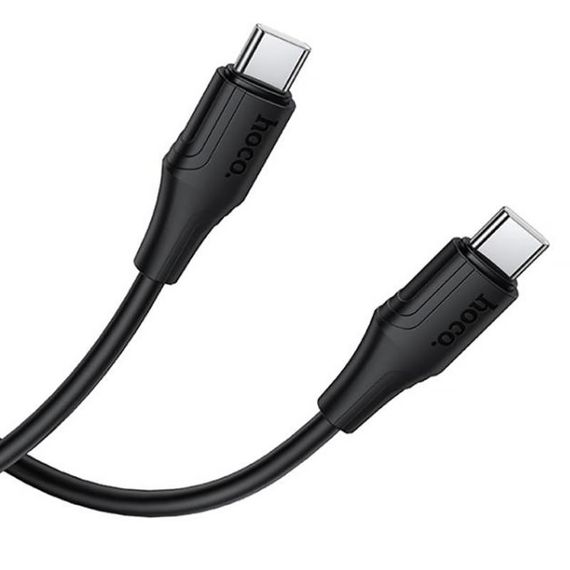 Дата кабель Hoco X124 Bien silicone Type-C to Type-C 60W (1m) Black | Зображення 1