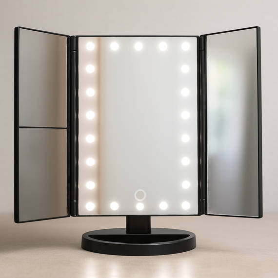 УЦІНКА! Дзеркало потрійне для макіяжу з LED-підсвіткою Magic Makeup Mirror (Надбіт корпус 2752) | Зображення 4