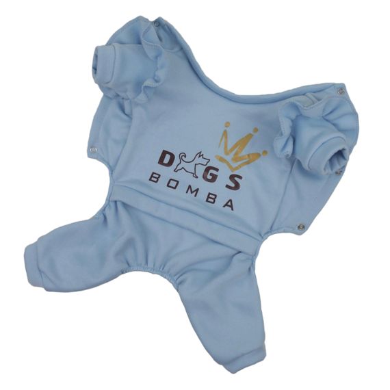 Костюм трьохнитка рюша блакитний D-164 | Зображення 4