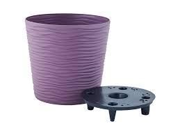 Вазон Ф'южн зі вставкою 12*11см низький фіолетовий Алеана
