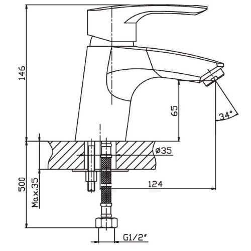 Змішувач для умивальника Haiba HANSBERG 021 (HB0171) | Зображення 1