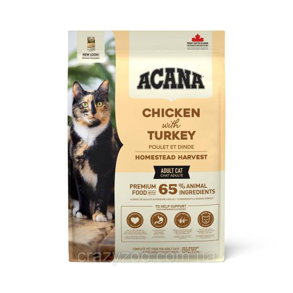 Сухой корм для котов Acana Homested Harvest Cat с птицей 4.5 кг a71437