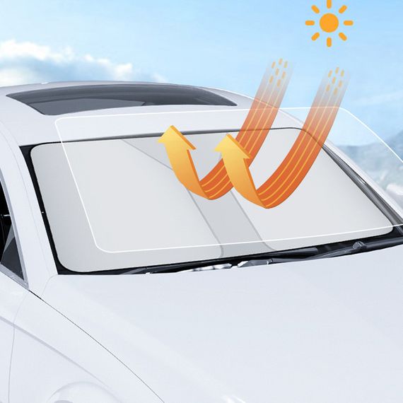 Портативний сонцезахисний автомобільний козирок на лобове скло (1.45x0.80m) White | Зображення 2