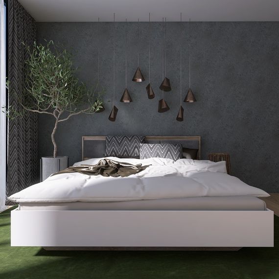 Ліжко двоспальне (ламельний каркас) Еверест Сіті-1600 200,5х168,8х82,6 см Дуб сонома/Білий (EVR-071114) | Зображення 1