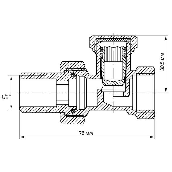 Вентиль прямий 1/2x1/2 "антіпротічка" Koer KR.904-Gi (KR0176) | Зображення 1