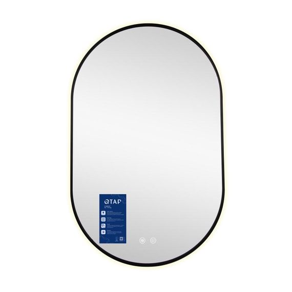 Зеркало Qtap Scorpio (SC1) с LED-подсветкой Touch, с антизапотеванием, с диммером, рег. темп цвета (3000-6500K) Black | Зображення 4