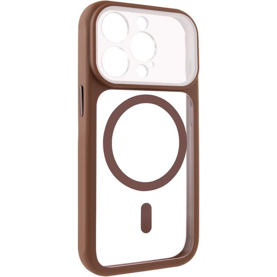 Чохол TPU+PC GETMAN Moon Clear with MagSafe для Apple iPhone 15 Pro Max (6.7") Brown